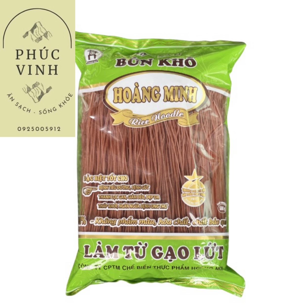 Combo mix 2 gói Bún lứt đen + đỏ Hoàng Minh (500gr/gói)