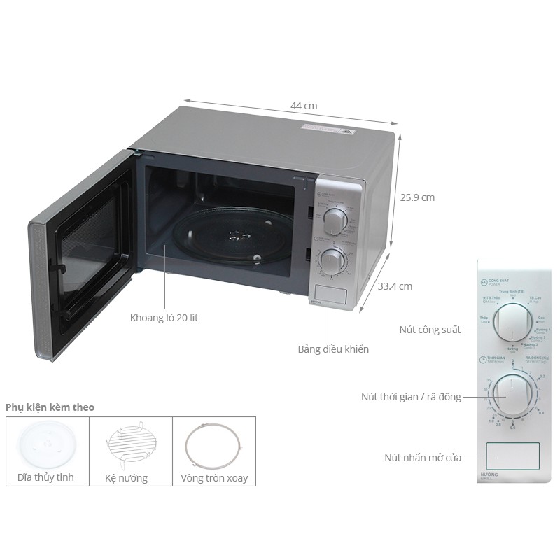 Lò vi sóng Sharp 20 lít R-209VN-SK (Giá áp dụng giao nội thành HN, HCM& các tỉnh liên hệ shop)