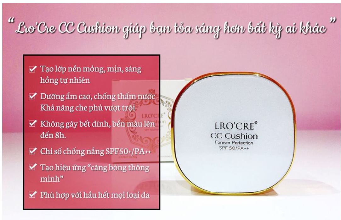PHẤN NƯỚC CHE KHUYẾT ĐIỂM CC CUSHION LRO’CRE