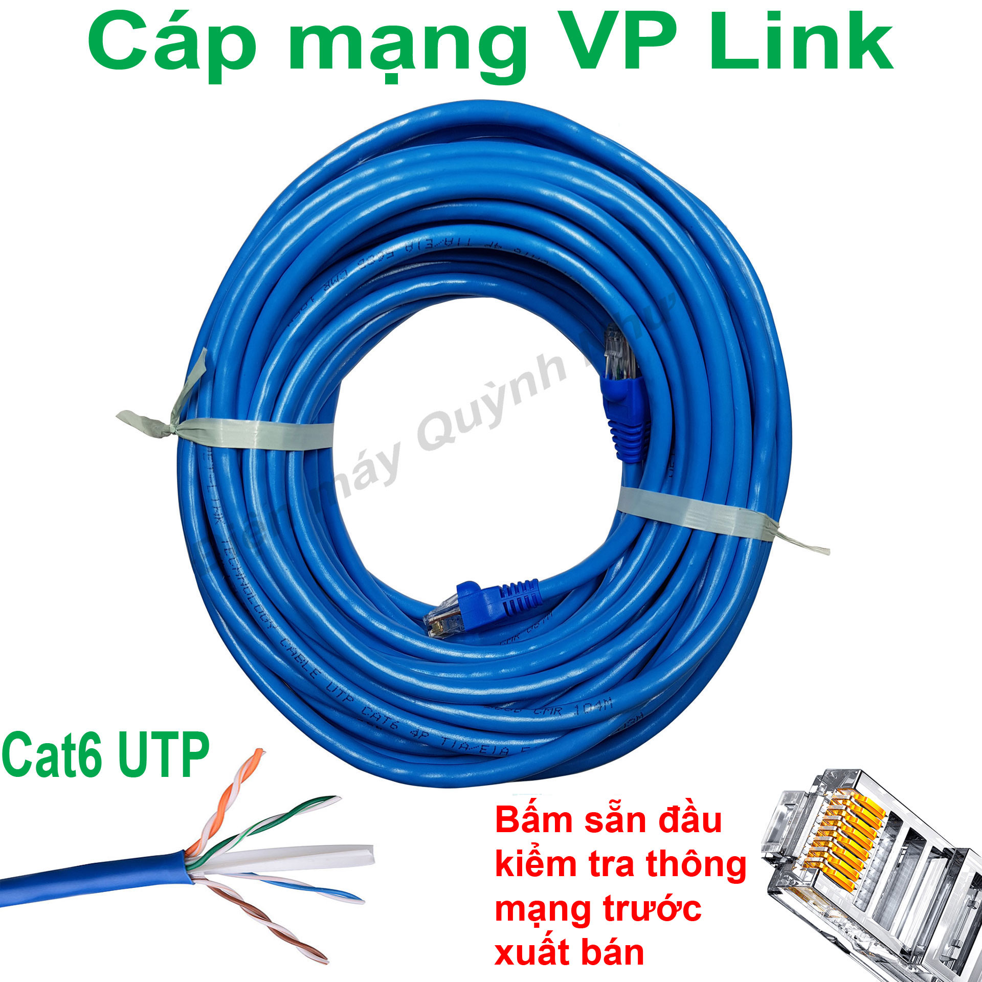 100m Dây mạng (cáp lan) CAT6 bấm sẵn 2 đầu