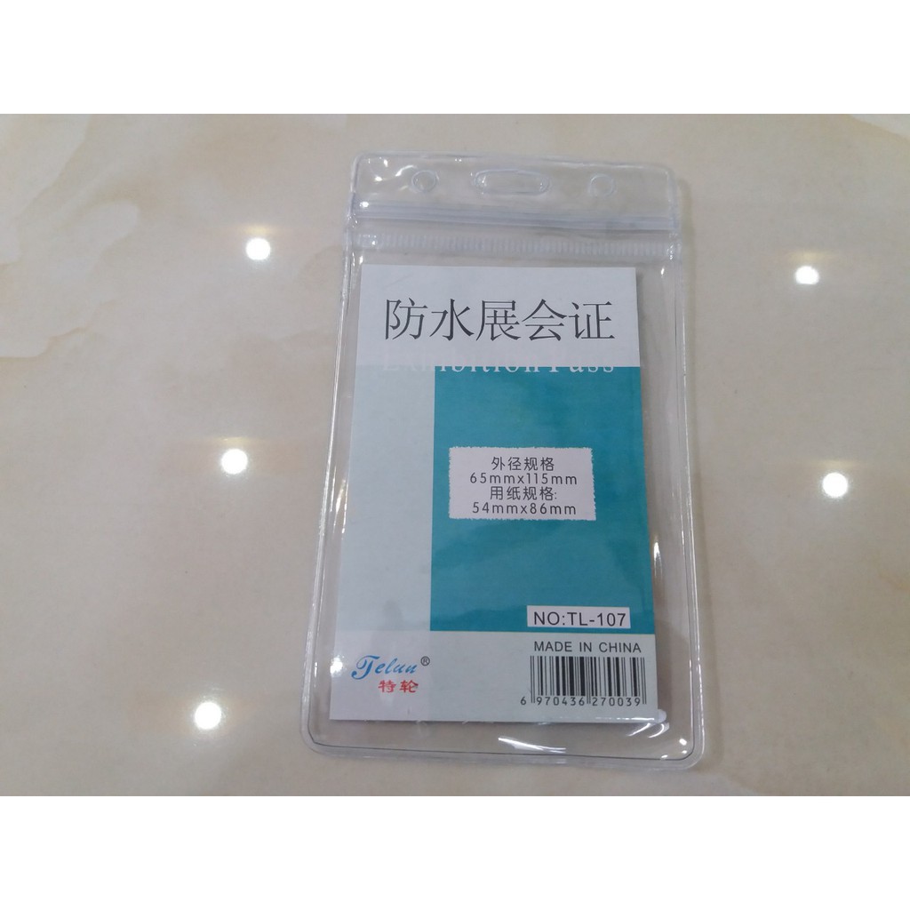Thẻ đeo nhân viên, học sinh gồm mặt thẻ 107 và dây đeo - bao đeo thẻ combo 50 bộ
