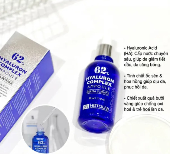 Tinh Chất Cấp Ẩm, Phục Hồi Da Histolab 62% Hyaluron Complex Ampoule Derma Science 50ml