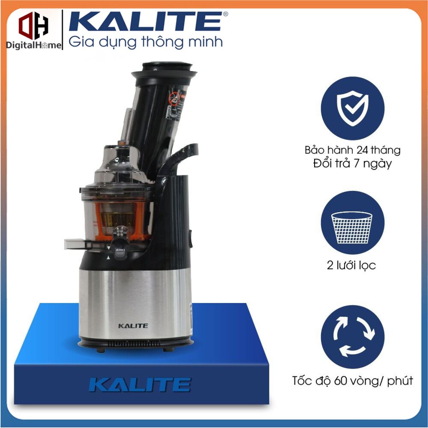 Máy ép chậm kalite kl-565, máy ép hoa quả công suất 240w, hàng chính hãng