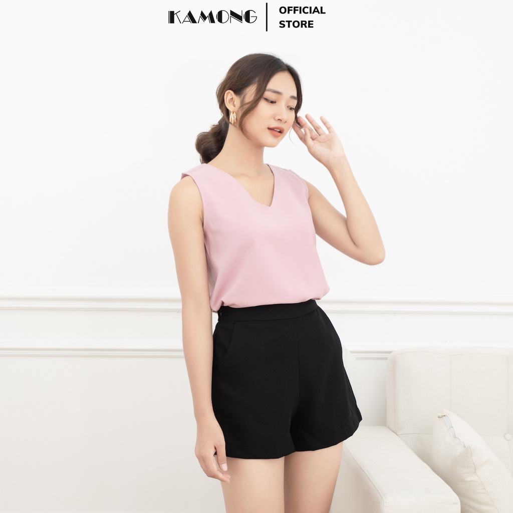 Áo Kiểu Nữ Sát Nách Cổ Tim Kamong A140
