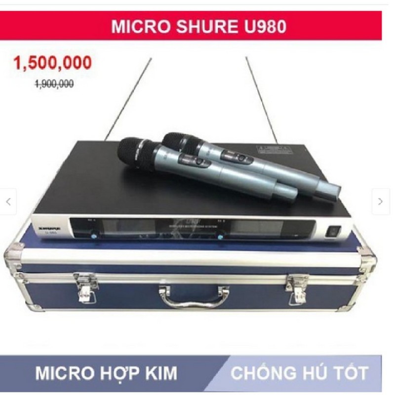 Micro Không Dây U980 Hộp Nhôm