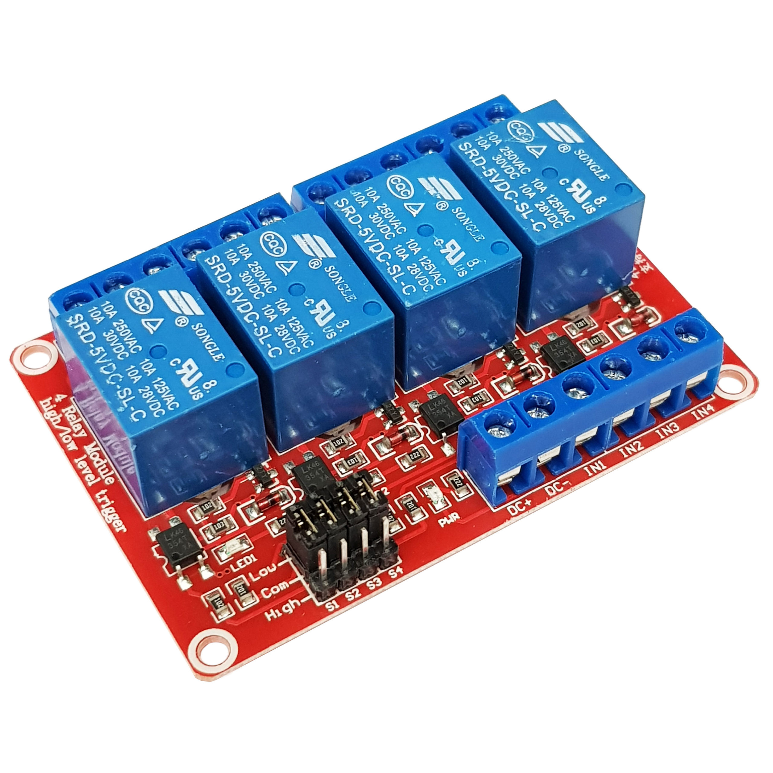 Module 4 Relay 5VDC(opto kích mức cao)
