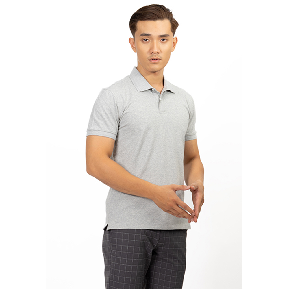 Áo thun Polo trơn màu xám nhạt NOVELTY 191160N