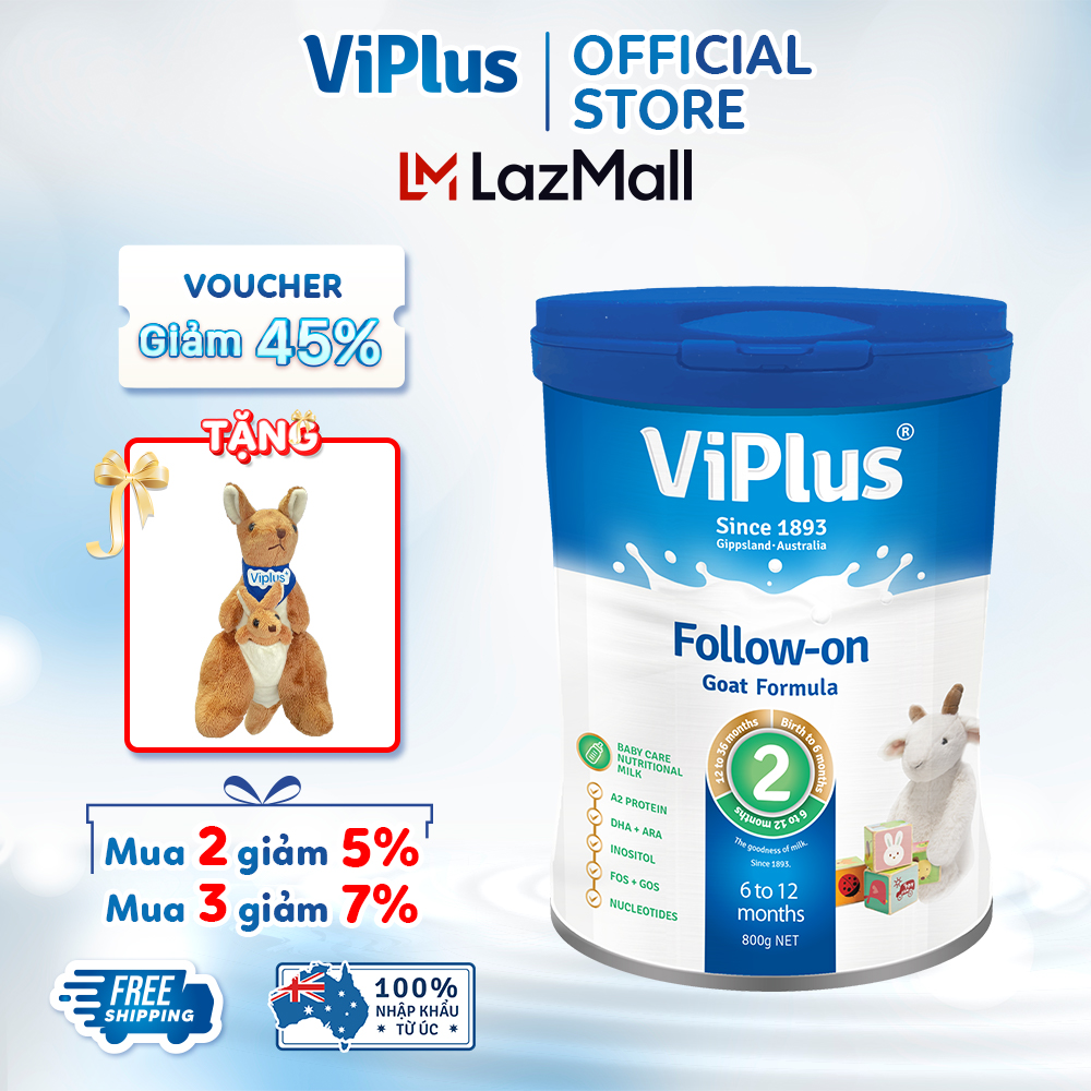 Sữa bột dê công thức Viplus Goat số 2 800g (date 12.2023)