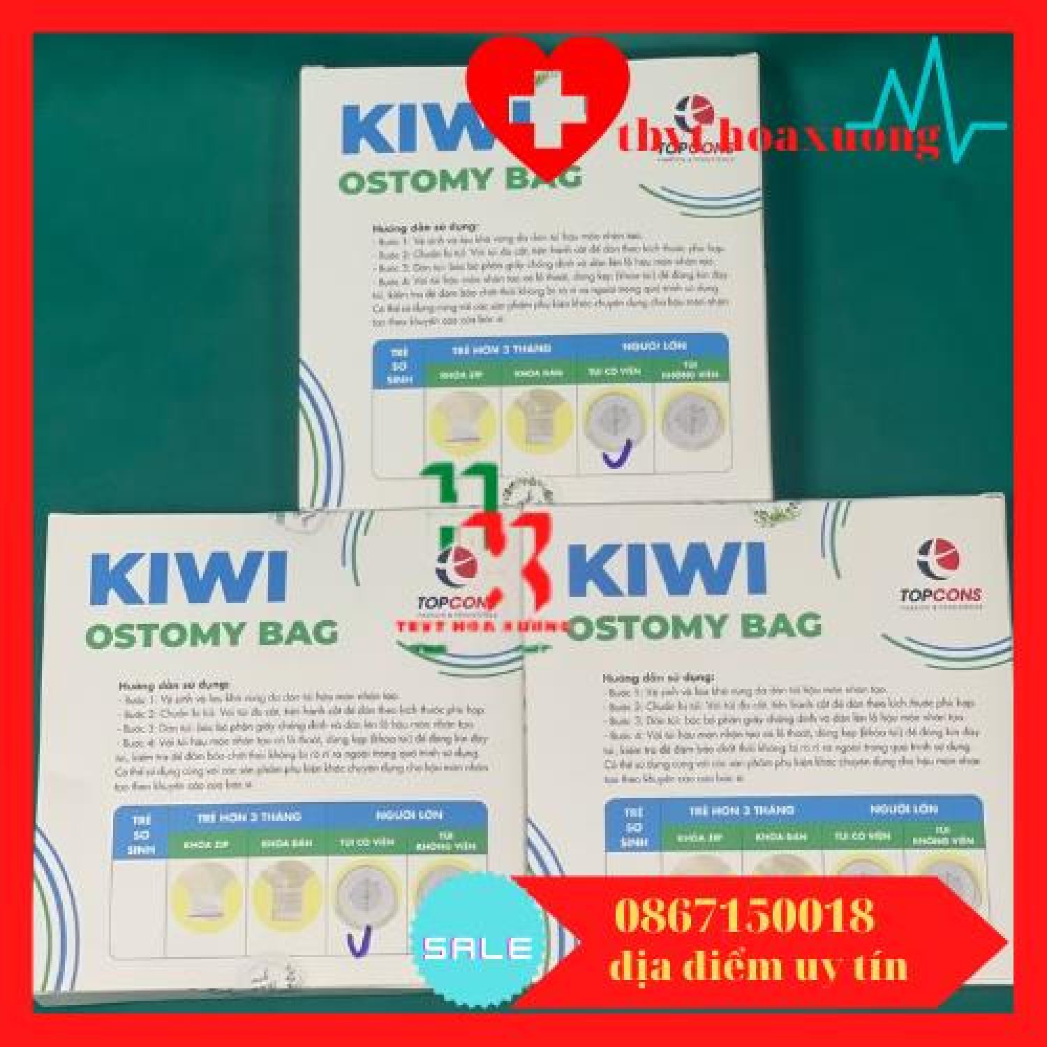 (siêu rẻ)Combo 10 túi hậu môn nhân tạo Kiwi