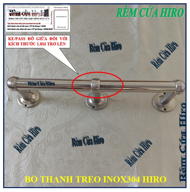 Combo thanh treo rèm cửa màn cửa 1.4m bằng inox đủ phụ kiện