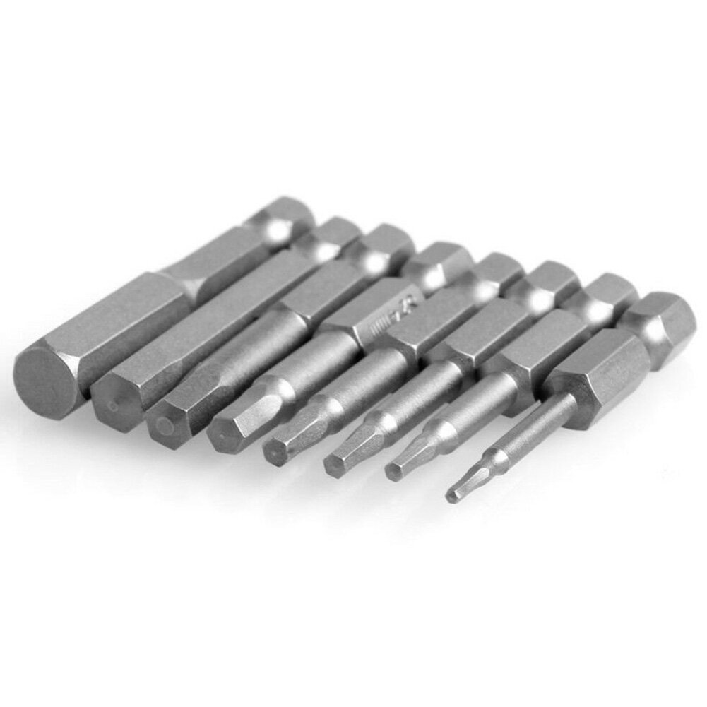 Farfi 8Pcs Hexhead Allen Bit Set Quick Change Connect Driver Power Drill Metric Tool