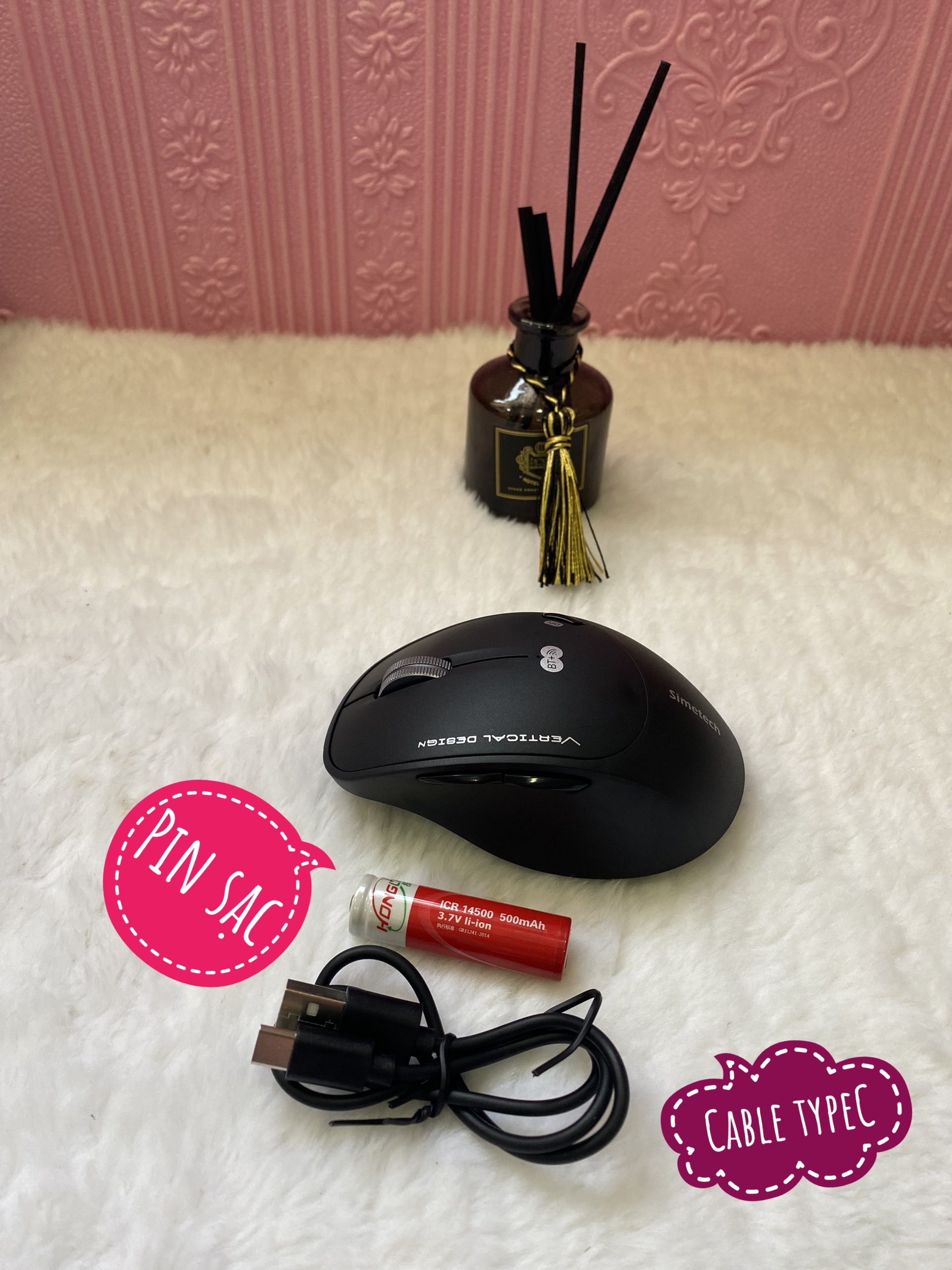 CHUỘT BLUETOOTH CHỐNG ỒN SIMETECH V7300B PIN SẠC CHÍNH HÃNG
