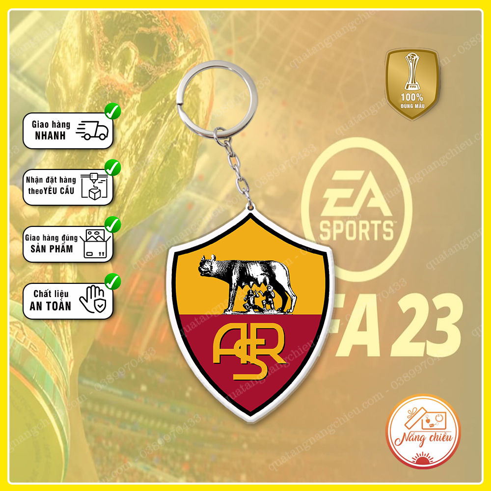 Móc khóa mica dày in sắc nét 2 mặt logo clb bóng đá | manchester, bayern, chelsea, juventus, arsenal, barcelona