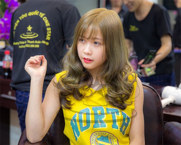 Thuốc Nhuộm Tóc Màu Rêu Vàng Sáng-KÈM OXY