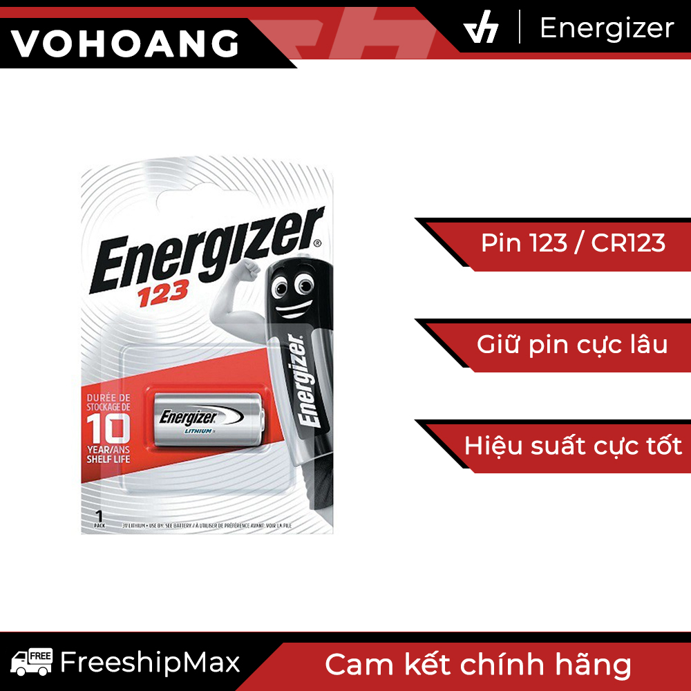 Pin Energizer 123 (CR123A) Lithium 3V