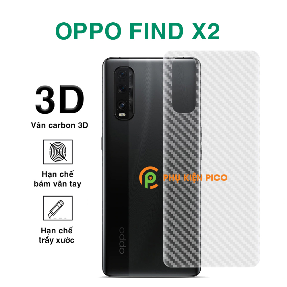 Dán lưng Oppo Find X2 vân Carbon 3D tản nhiệt tốt - Dán lưng vân Carbon Oppo Find X2