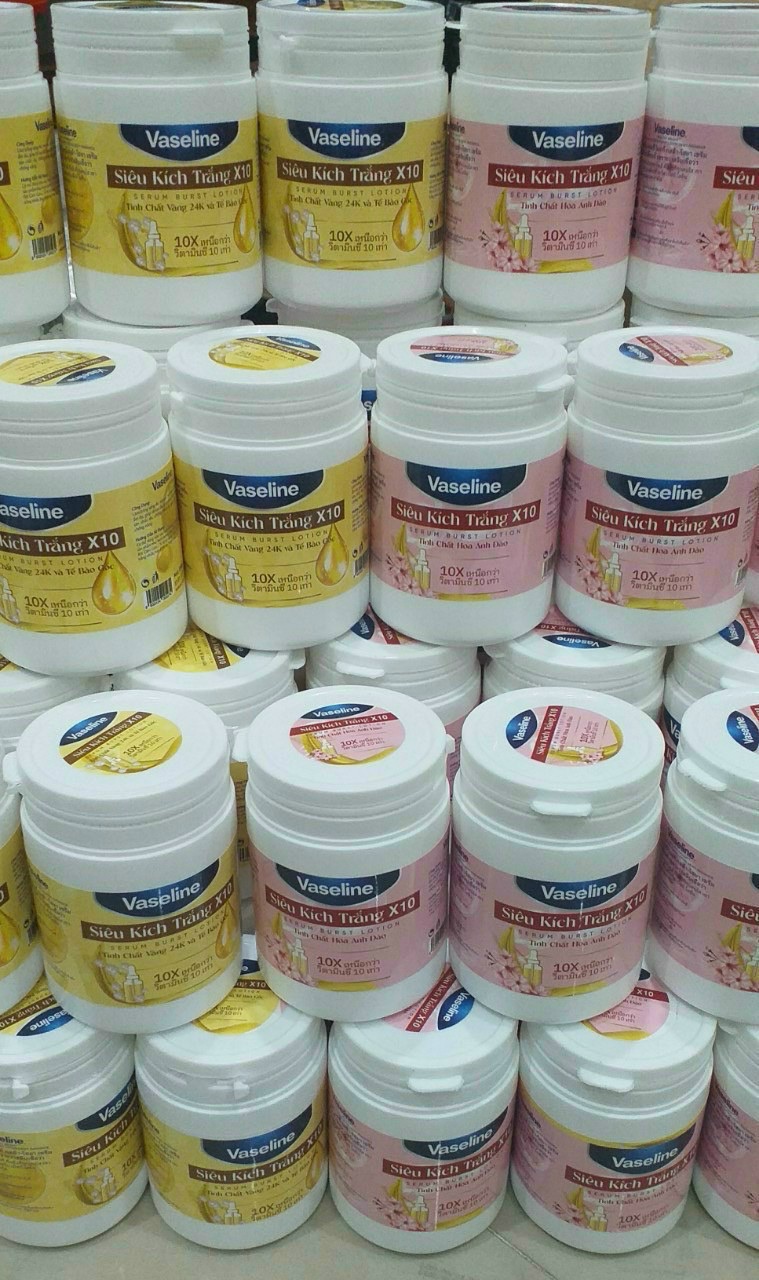 Combo 2 Kem Kích Trắng Vaseline x10 hũ 250gr