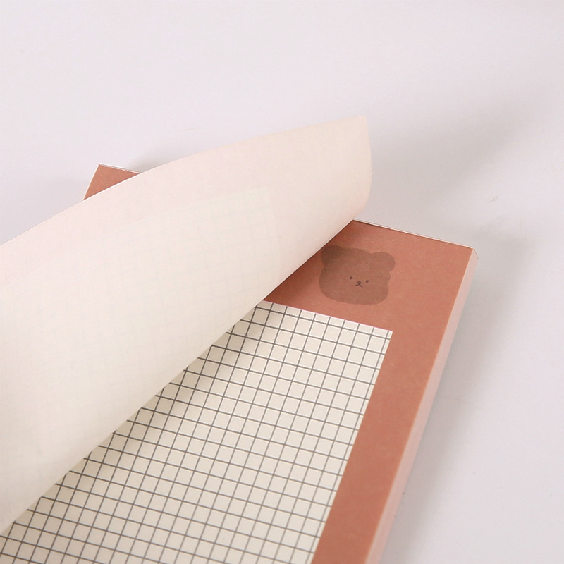 50 PCs cute bear note sticky memo pad thick cute memo pad-Hause