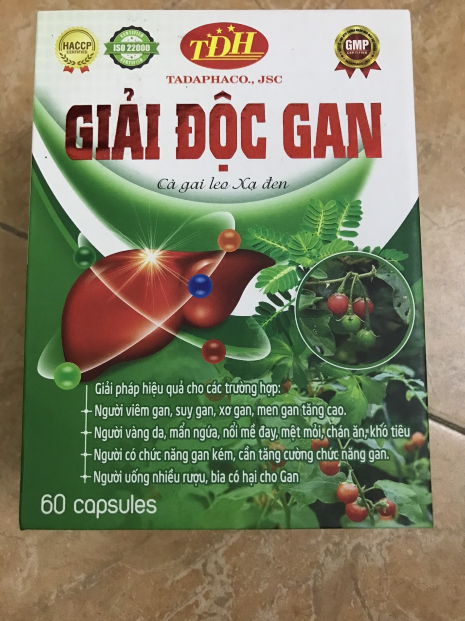 Tpcn viên uống giải độc gan cà gai leo xạ đen