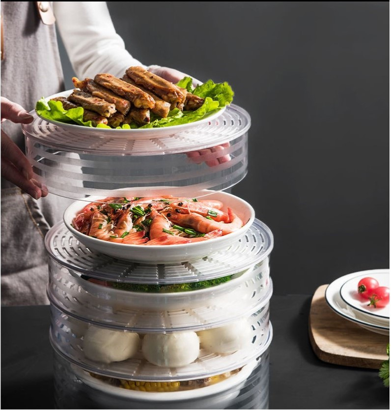 LỒNG BÀN ĐẬY THỨC ĂN GIỮ NHIỆT TỐT NHIỀU TẦNG TIỆN LỢI - KHAY ĐỰNG BẢO QUẢN ĐỒ ĂN CHỐNG BỤI, GIỮ NHIỆT LÊN ĐẾN 12H VỚI CHẤT LIỆU NHỰA CAO CẤP KO GÂY MÙI KHI SỬ DỤNG