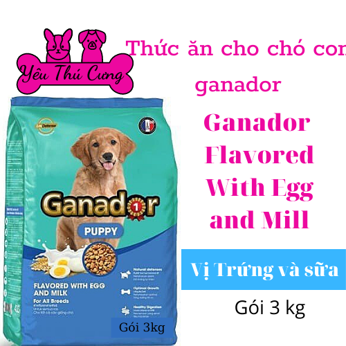 Thức ăn cho chó hạt ganador 3kg nhiều vị-yêu thú cưng