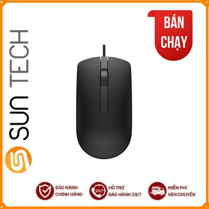 Chuột có dây dell ms116 s&p -sun tech- sun261 có dây, usb, chính hãng dell, nhẹ, dễ sử dụng, phù hợp văn phòng