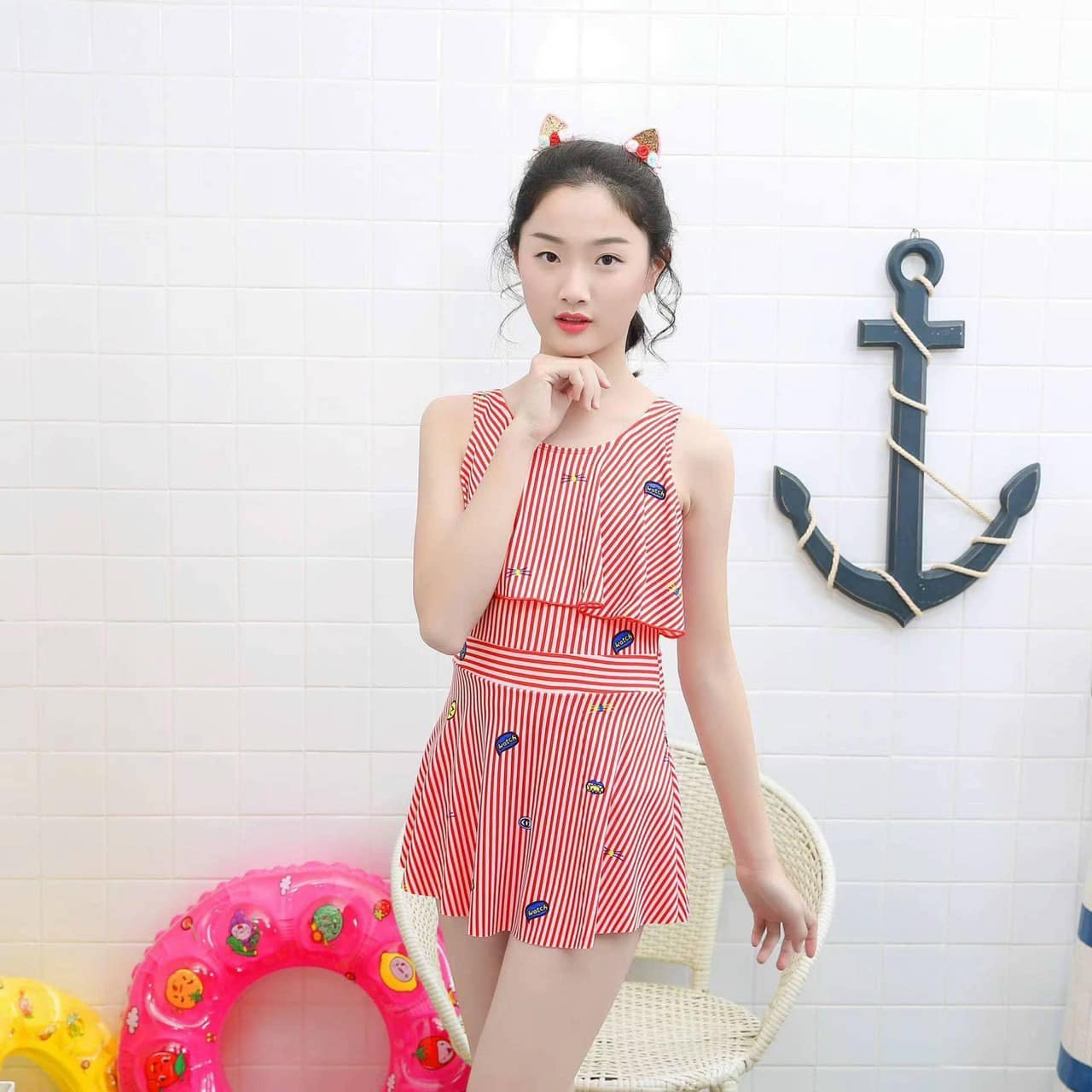 Bộ bơi bé gái kẻ -đồ bơi trẻ em size nhỡ , đồ bơi cho bé. bộ đồ bơi bikini 1 mảnh-bộ đồ bơi bé gái- sét đồ bơi bé gái phong cách hàn quốc size 20-30kg