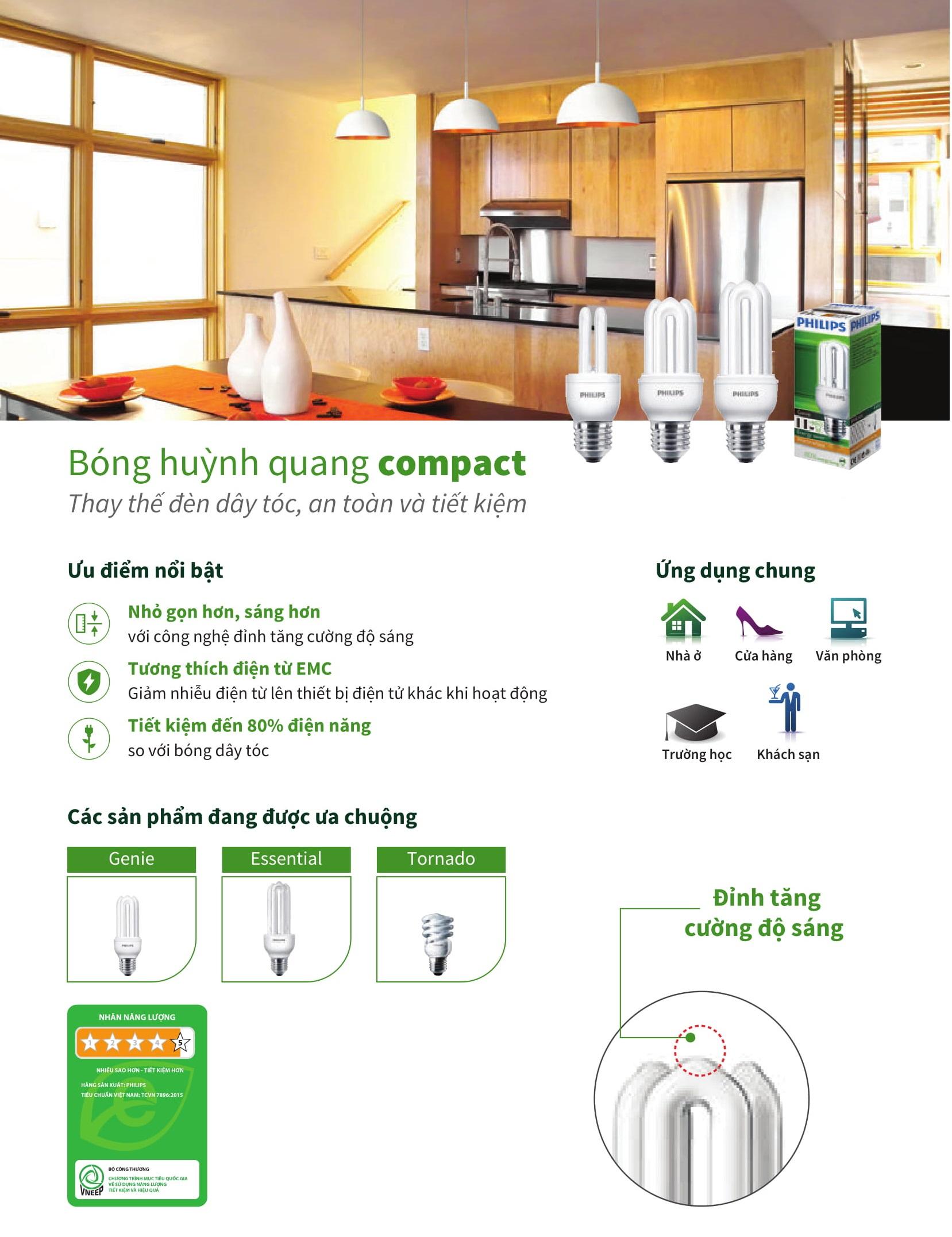 ( Bộ 4 ) Bóng đèn Compact Philips Essential 18W CDL E27 ( Ánh sáng Trắng + Vàng )