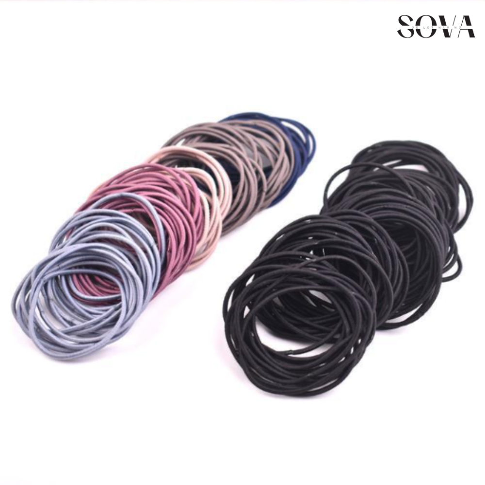 Dây cột tóc trơn, thun buộc tóc nhiều màu sắc SOVA014
