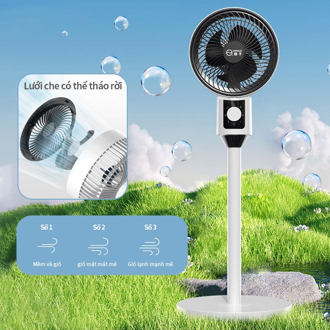 [ BẢO HÀNH 24 THÁNG ] Quạt cây đứng cao cấp - quạt tuần hoàn không khí công suất 45W, 3 chế độ gió điều chỉnh lên xuống, xoay tự động tuần hoàn không khí, quạt đối lưu không khí, quạt điện tử