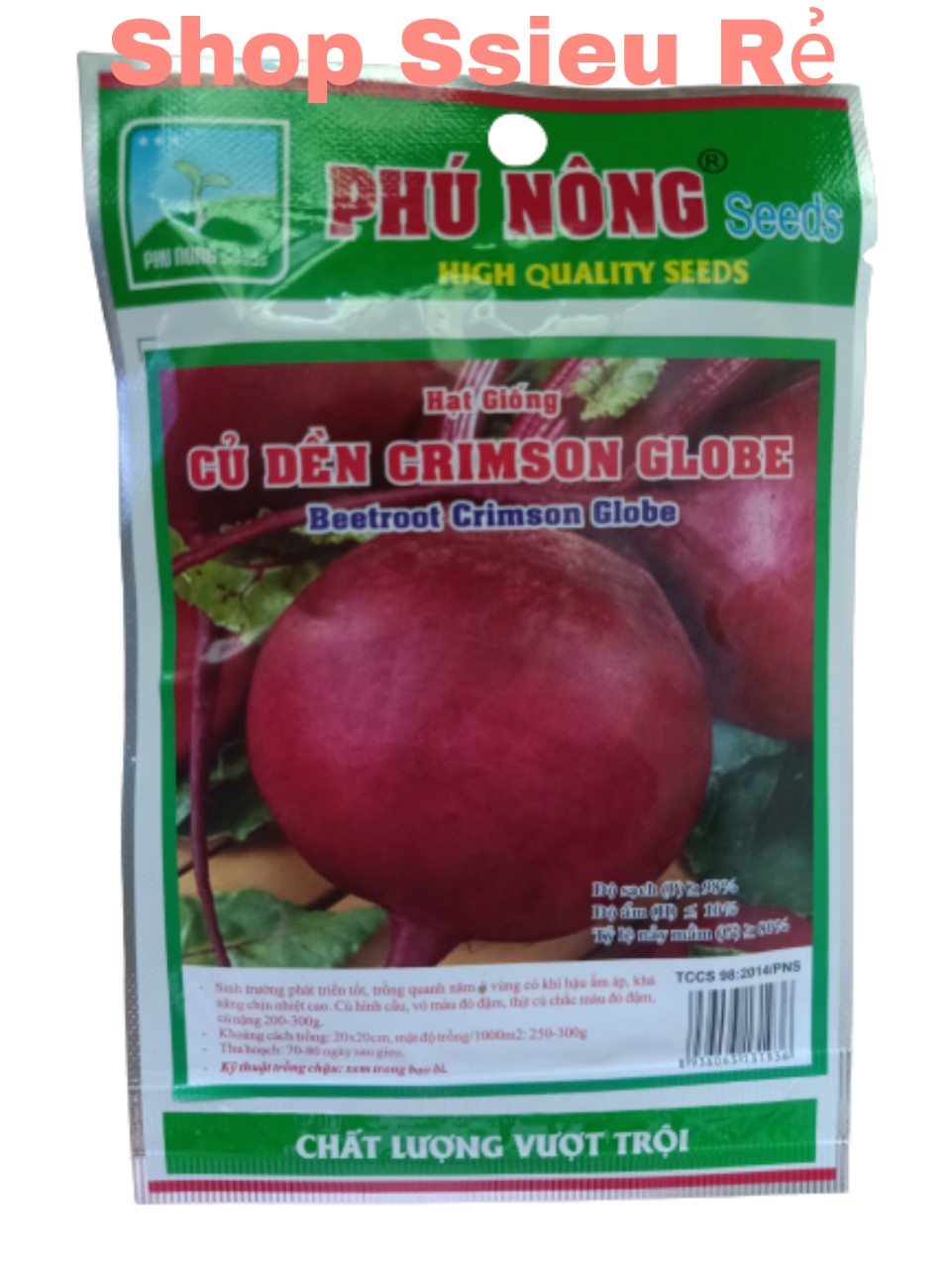 HẠT GIỐNG CỦ DỀN PN CRIMSON CLOBE gói 5gram