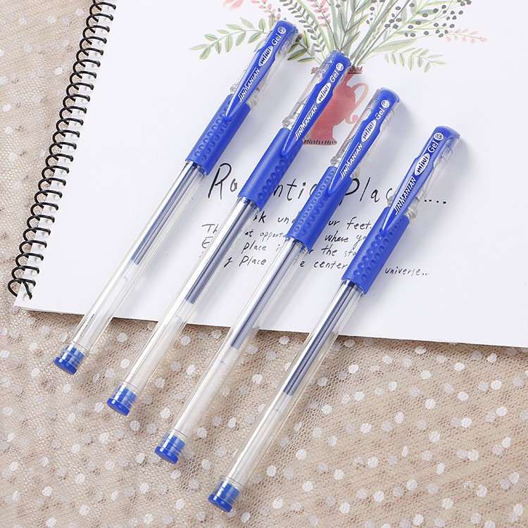 Bút bi bút gel 0.5mm cao cấp mực đều - ngòi bút nước xanh đen đỏ