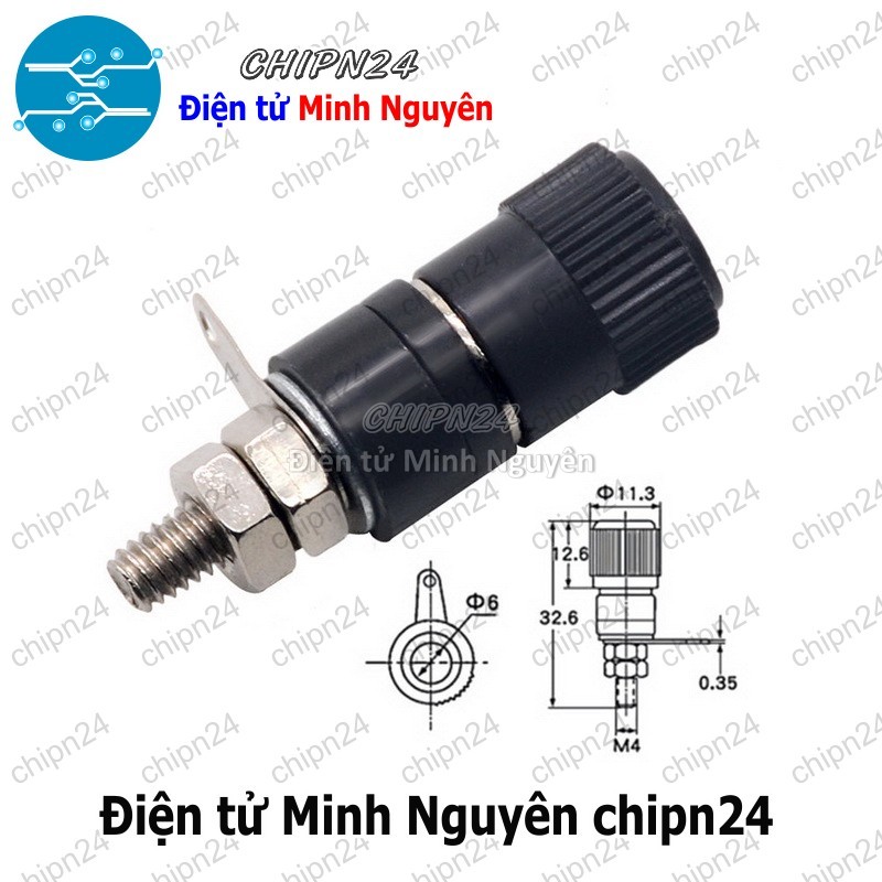 [2 cái] (F108.7) Đầu Jack chuối JS-910B 4mm Đen - HH004020