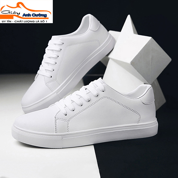 Giày nam thể thao sneaker Anh Cường trắng đẹp bata cổ cao cho học sinh đi học đi làm cao cấp Mã TT-1
