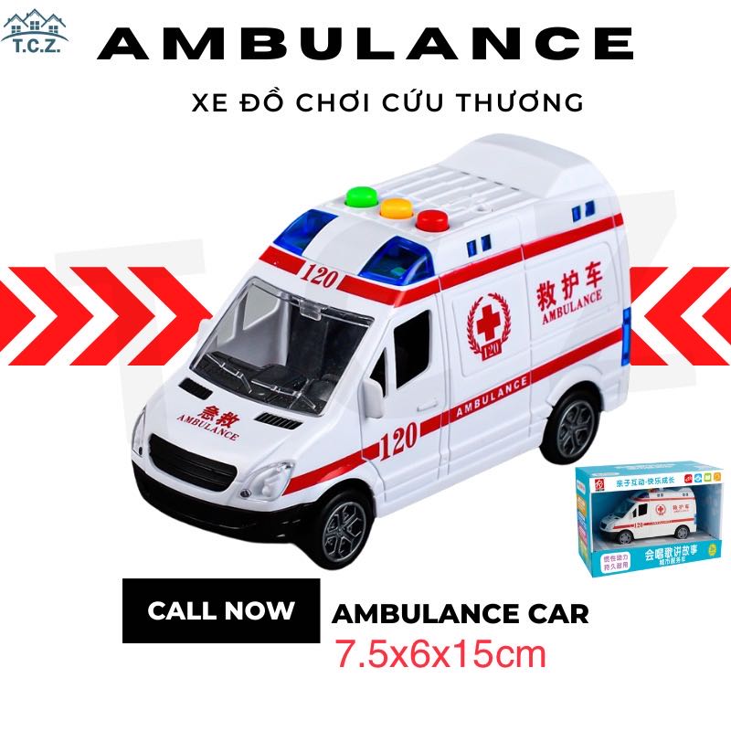HCM Xe cứu thương, đồ chơi trẻ em, xe đồ chơi xe mô hình đồ chơi mô phỏng xe cứu thương,Có âm thanh và đèn, Mô hình xe mở cửa được 2 bên đồ chơi cho bé trai đồ chơi cho bé gái đồ chơi giáo dục cho bé.