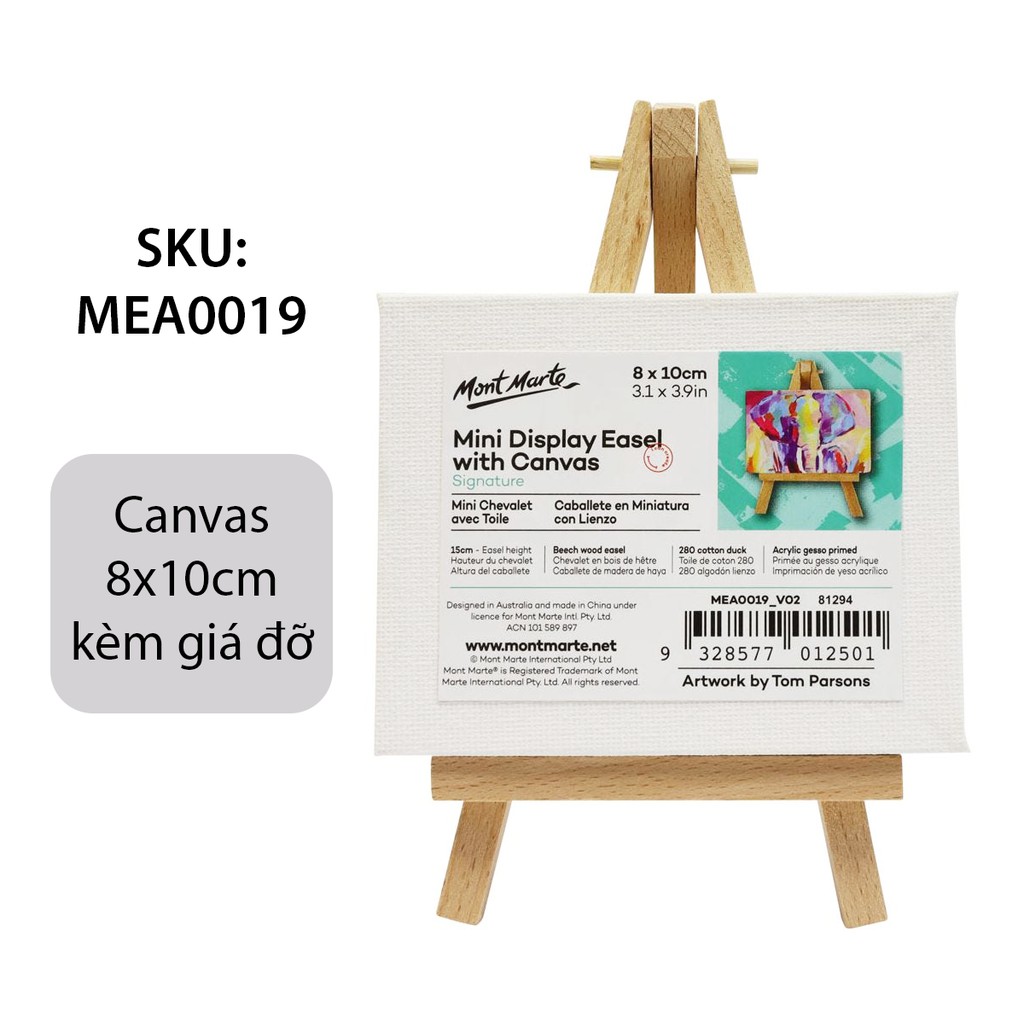 Toan Vẽ Mini Mont Marte Kèm Giá - Mini Display Easel With Canvas