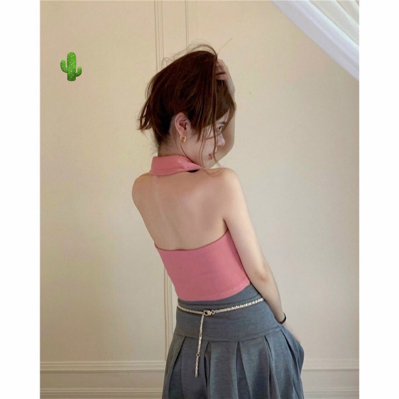 ÁO CROPTOP CỔ BẺ  HỞ LƯNG NHIỀU MÀU
