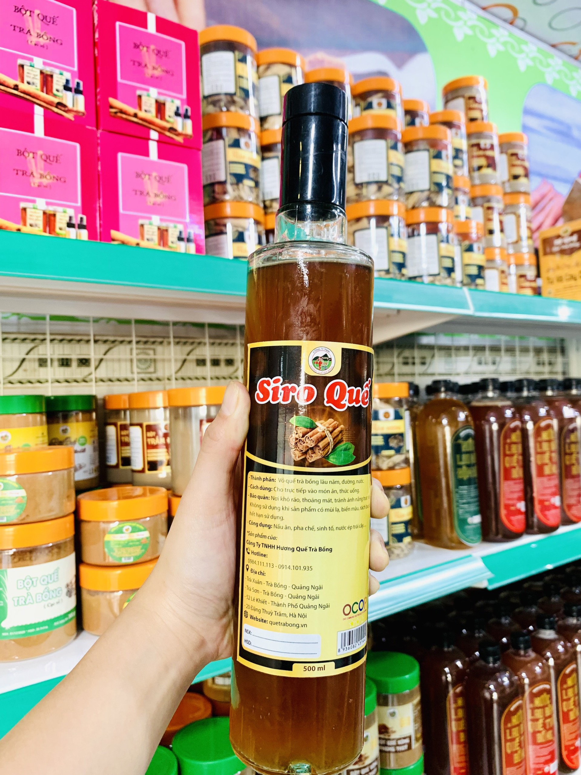 Siro Quế Trà Bồng 500ml, Pha Chế Trực Tiếp, Pha Chế Tuỳ Chọn