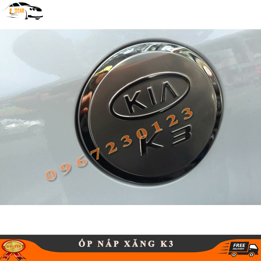 Ốp nắp Bình xăng Kia K3 inox