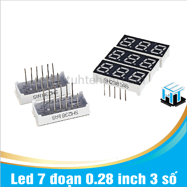 Led 7 đoạn 0.28 inch 3 số màu đỏ (set 2 con)