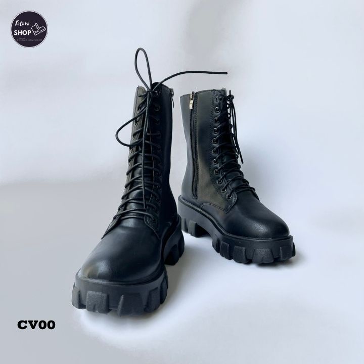 [Hàng Sẵn] [Ảnh Thật] [Freeship] Giày Bốt Nữ Cổ Vừa 20cm Đế 5cm - CV00