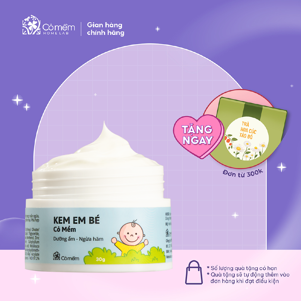 Kem Em Bé Dưỡng Ẩm Ngừa Hăm Tã Chàm Sữa Làm Dịu Da Mẩn Ngứa Do Côn Trùng