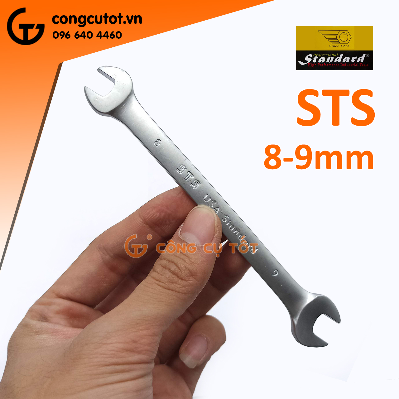Cờ lê 2 đầu vòng miệng Standard 8-9mm