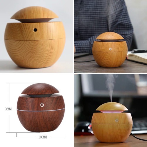 [HCM]Máy Phun Sương Tạo Âm Khuếch Tán Tinh Dầu Vân Gỗ Xông Tinh Dầu Sát Khuẩn Không Khí Hoạt Động Êm Ái Không Gây Tiếng Ồn
