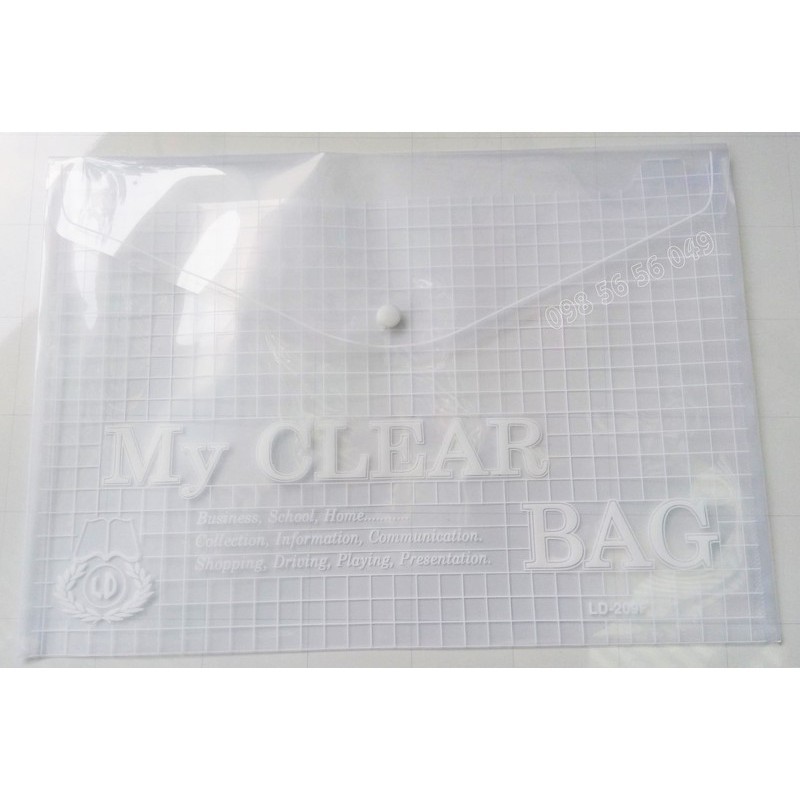 Bìa nút F4 My Clear (xấp/12 cái)
