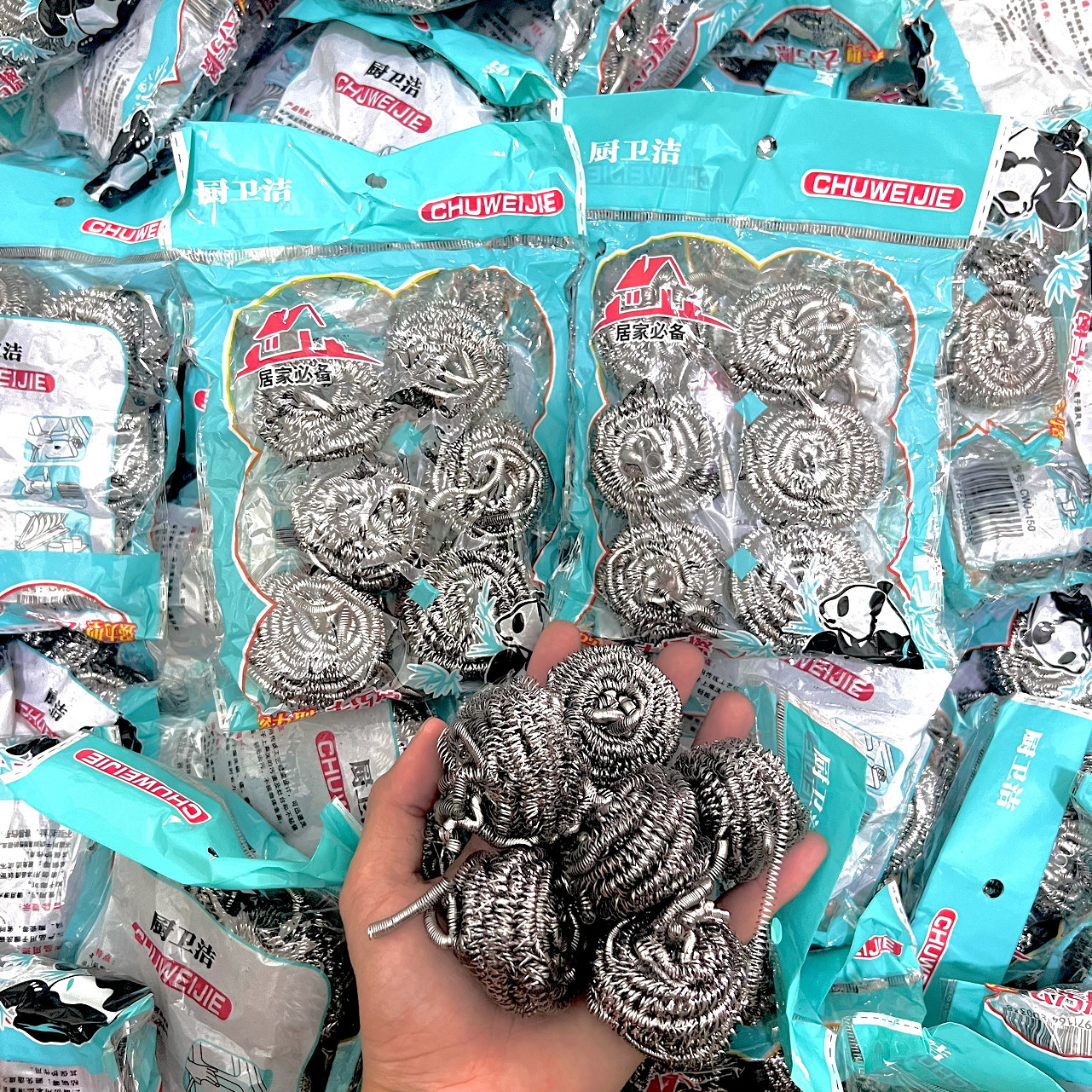Vỉ 6 Miếng Cước Sắt (cước thiếc) Chùi Nồi