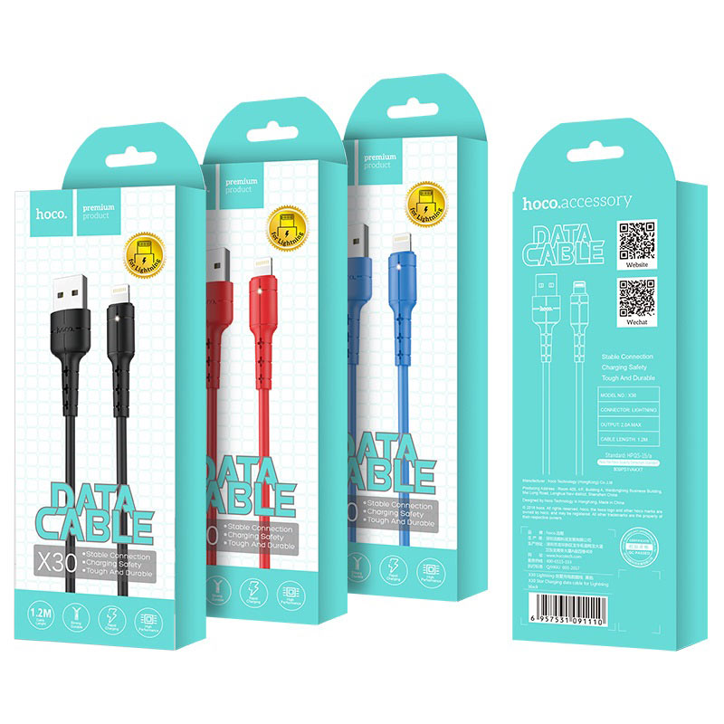 Cáp Sạc Hoco X30 Cổng Lightning Dài 1.2m