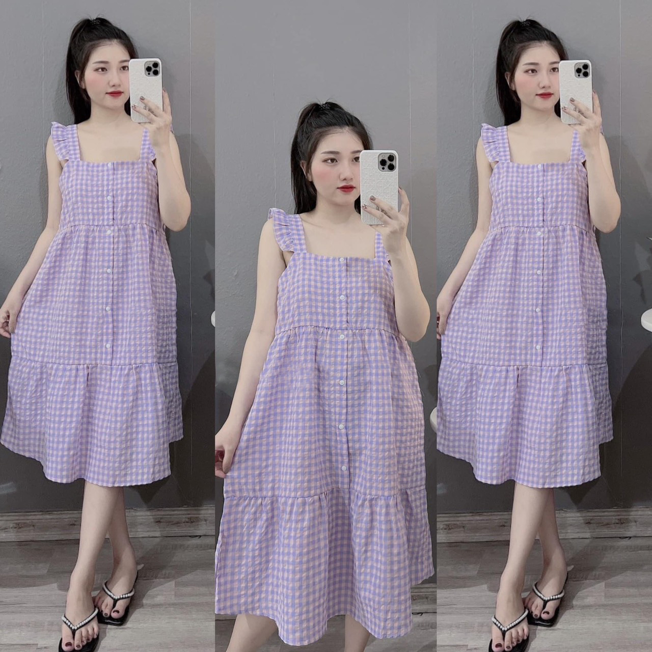Váy ngủ - váy mặc nhà ( Váy - KRO ) chất liệu đũi - mềm - mát