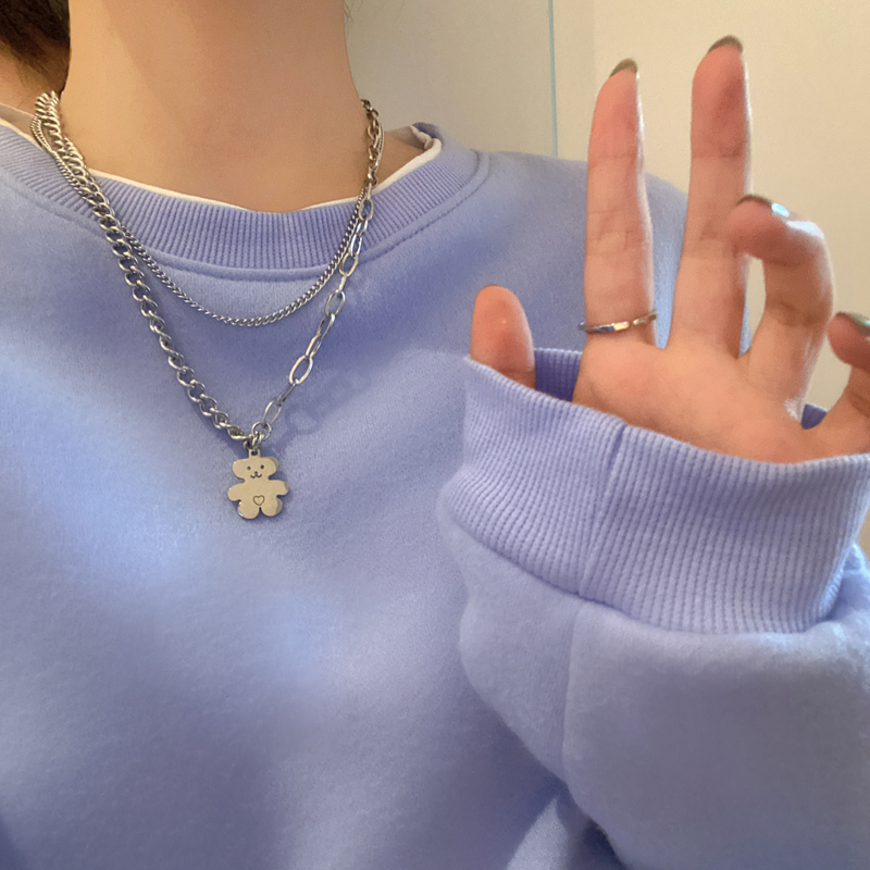 Vòng cổ gấu bông 2 tầng đáng yêu sành điệu VC100