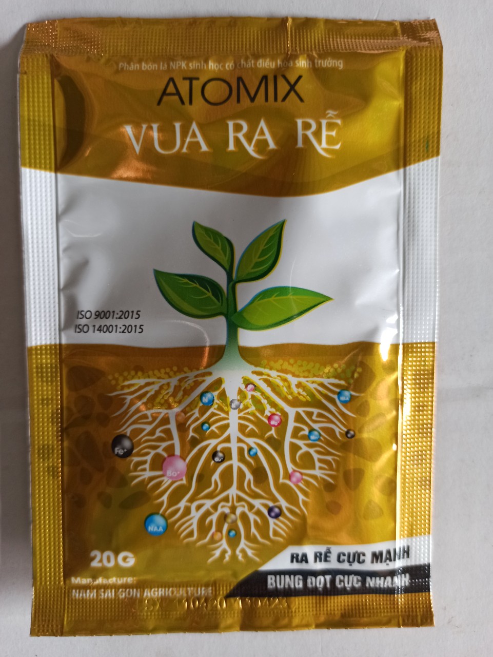 Phân bón npk sinh học vua ra rễ atomix - gói 20g